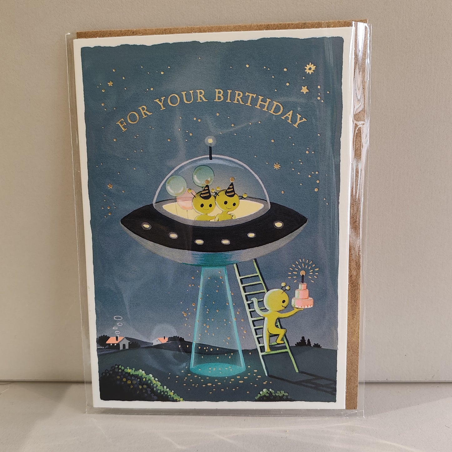 Alien birthday magical Greeting card