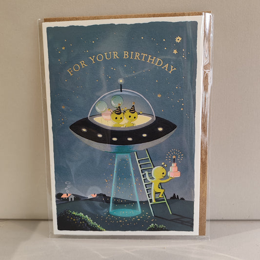 Alien birthday magical Greeting card