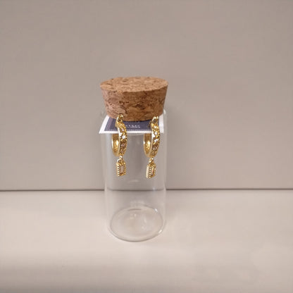 Crystal with rectangle hanging earring hoops