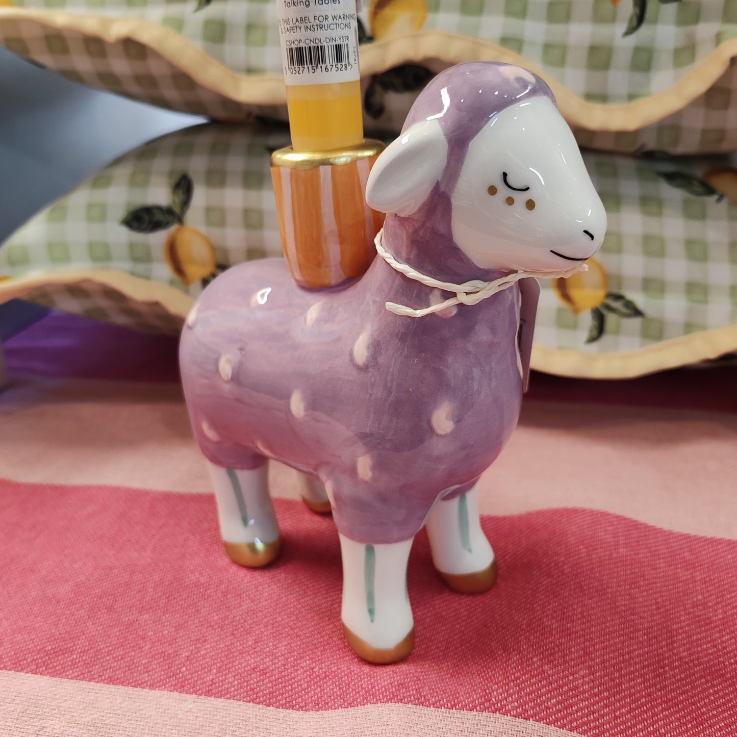 Ceramic lamb candle holder