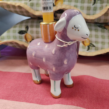 Ceramic lamb candle holder