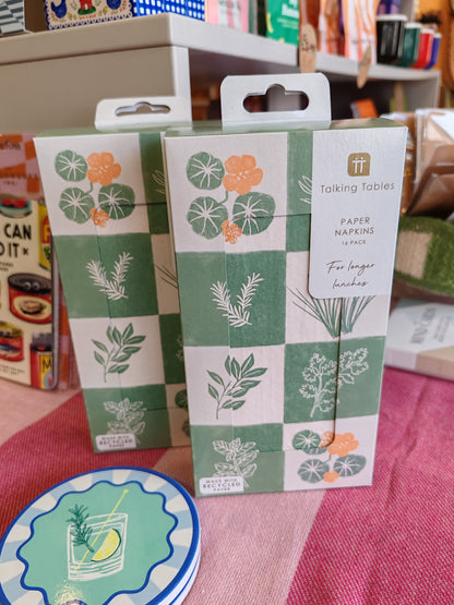 Herbe long paper table napkins.