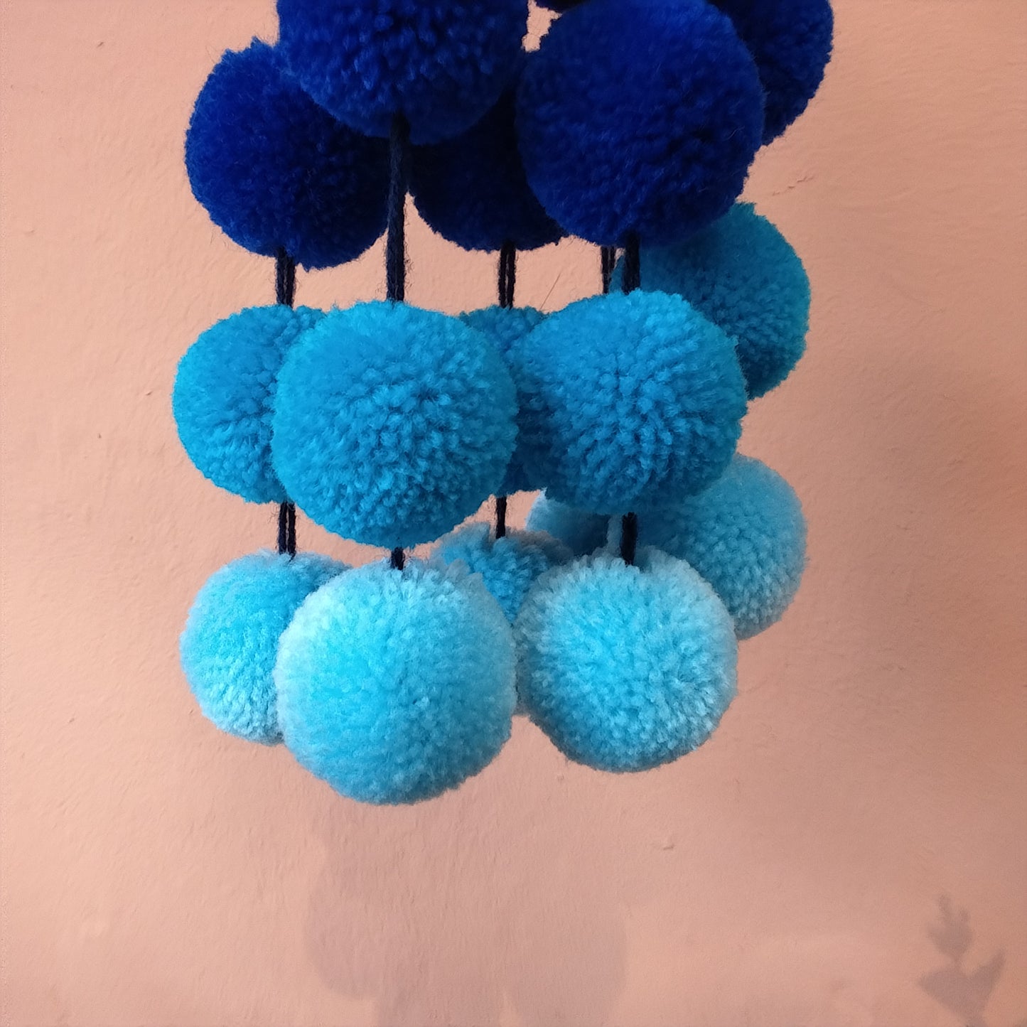 Pom Pom bag charm blue large