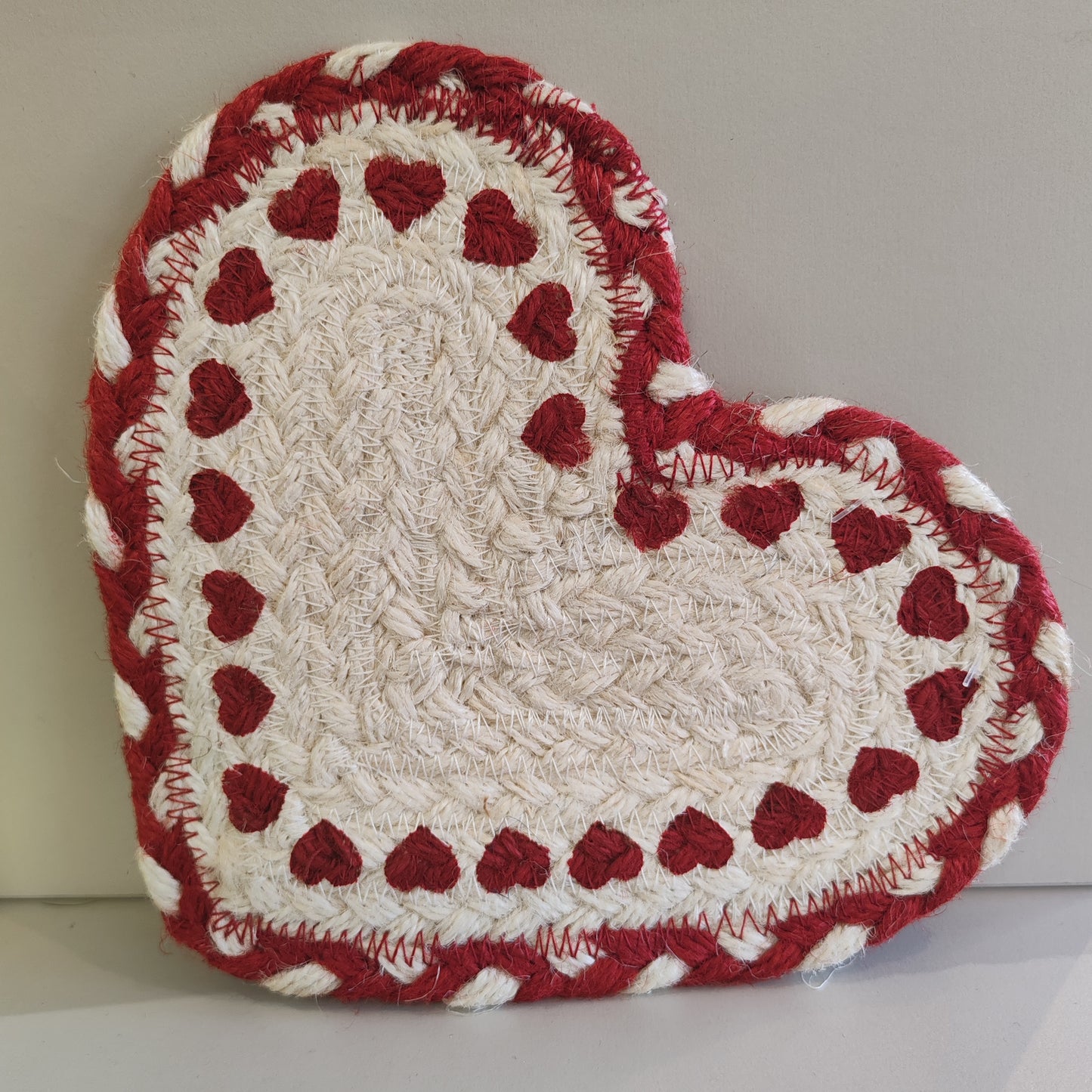 Red heart printed coaster