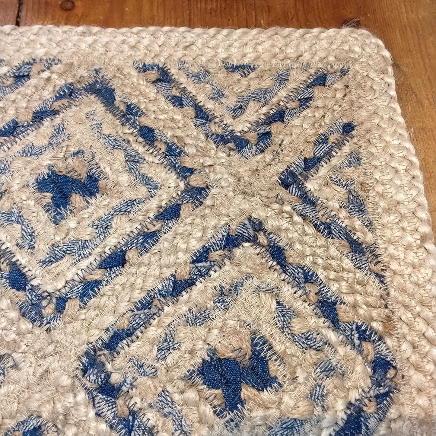 Denim Mosaic Jute Rug - rectangle 2’3 x 4’ (69cm x 122cm)