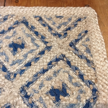 Denim Mosaic Jute Rug - rectangle 2’3 x 4’ (69cm x 122cm)