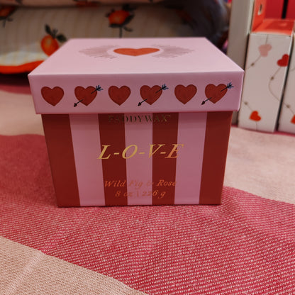 Ceramic and glass heart candle.