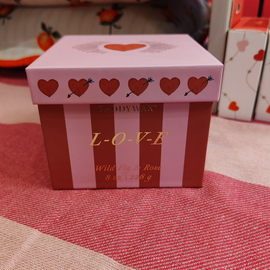 Ceramic and glass heart candle.