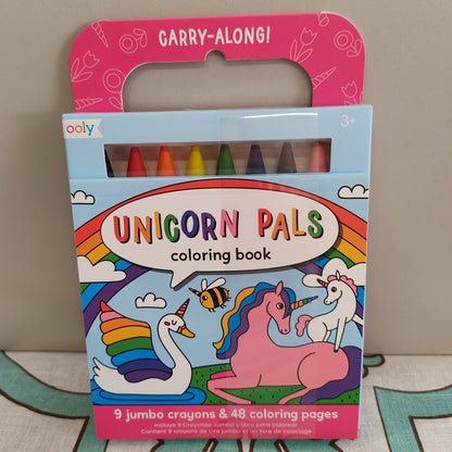 Carry along Colouring book with crayons "unicorn pals"