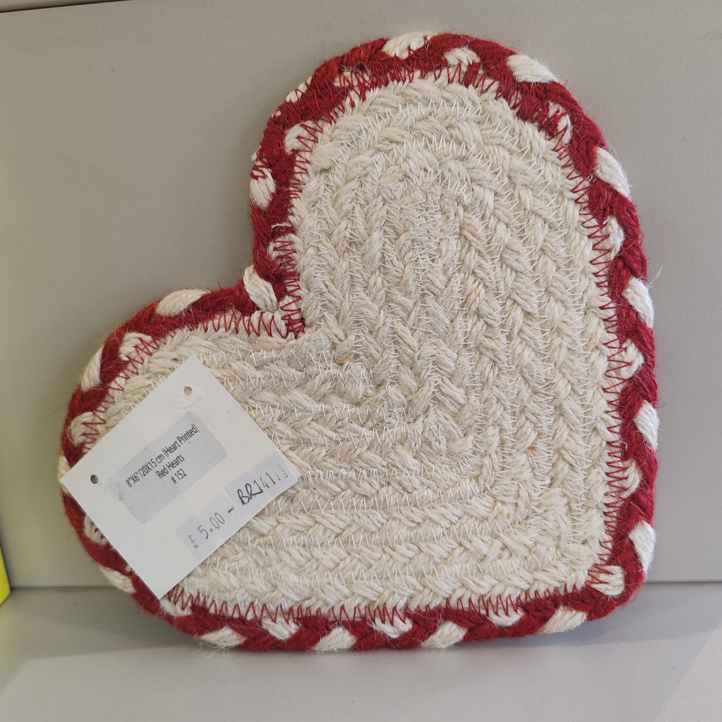 Red heart printed coaster
