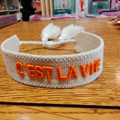 Cest la vie woven bracelet