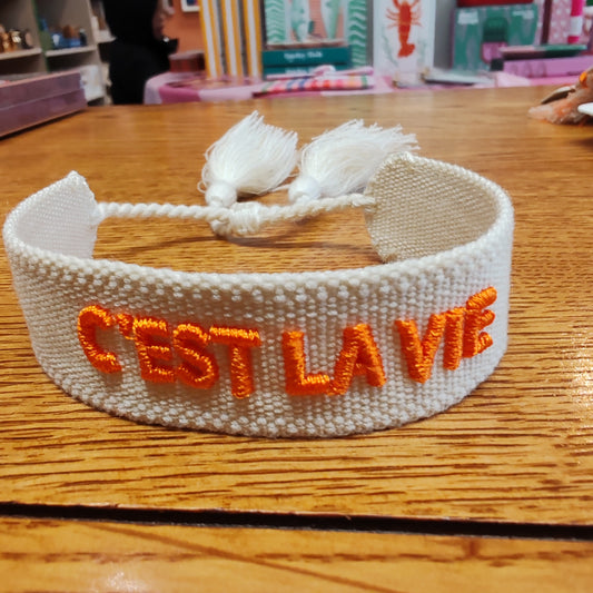 Cest la vie woven bracelet