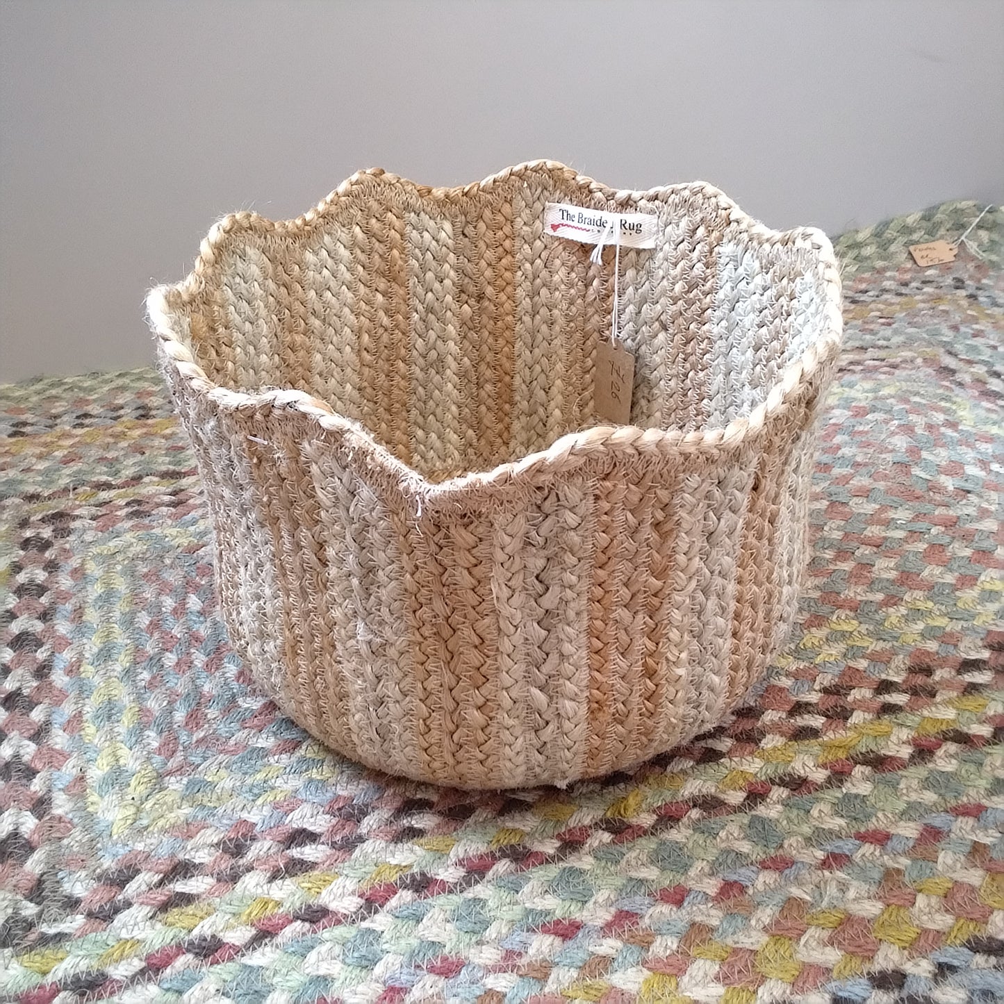Natural Stripe Tulip Basket