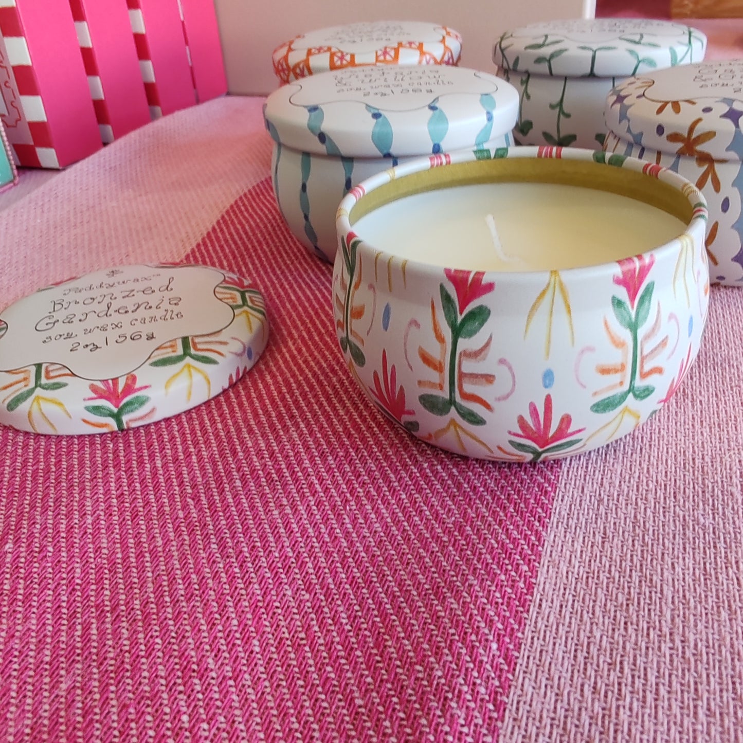 Bronzed Gardenia mini soy wax candle
