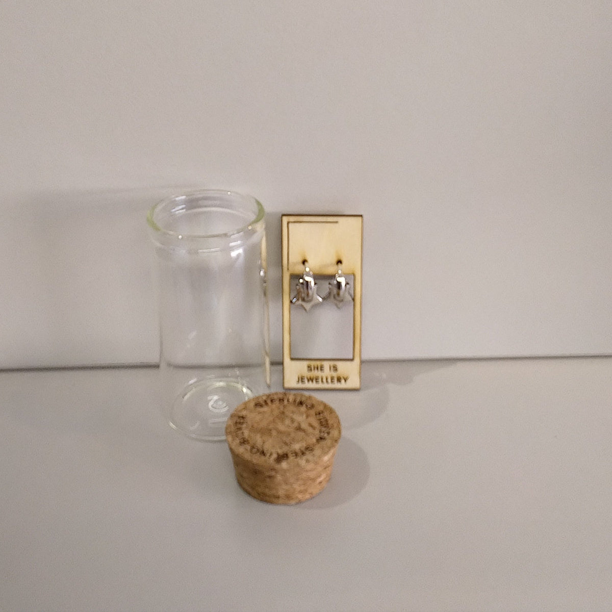 Illusion Star Huggies in Sterling Silver