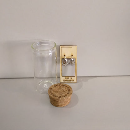 Illusion Star Huggies in Sterling Silver