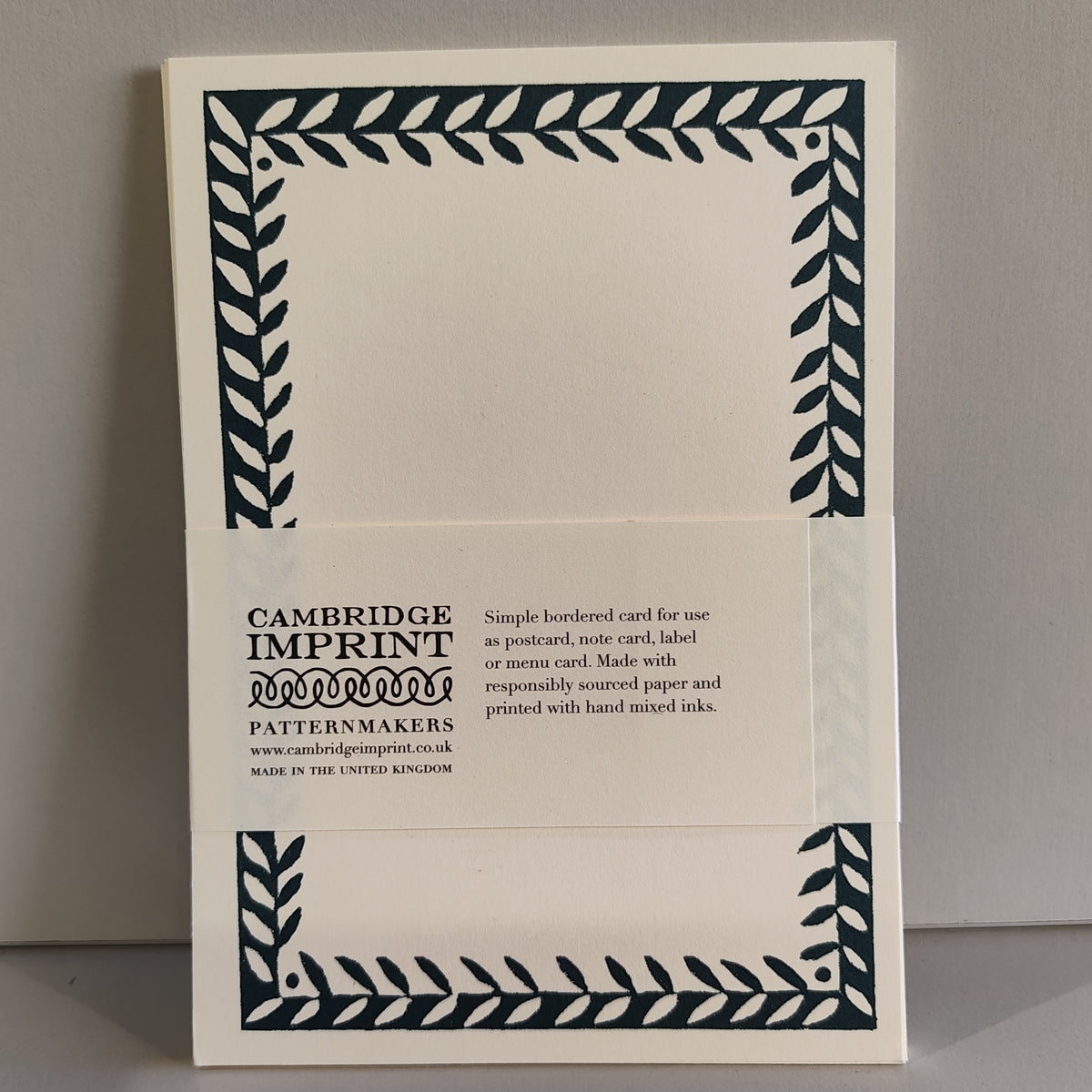 Pack 10 plain bordered Postcards. Colour Petrol