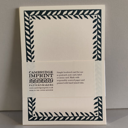 Pack 10 plain bordered Postcards. Colour Petrol