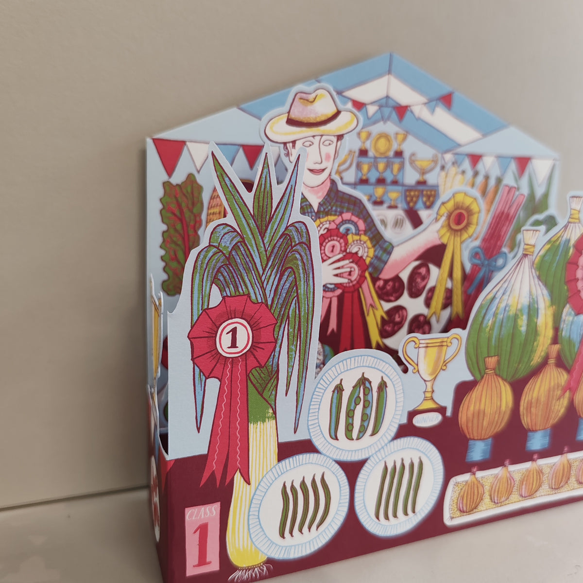 Gardener vegetable show greeting card