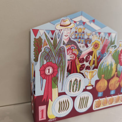 Gardener vegetable show greeting card