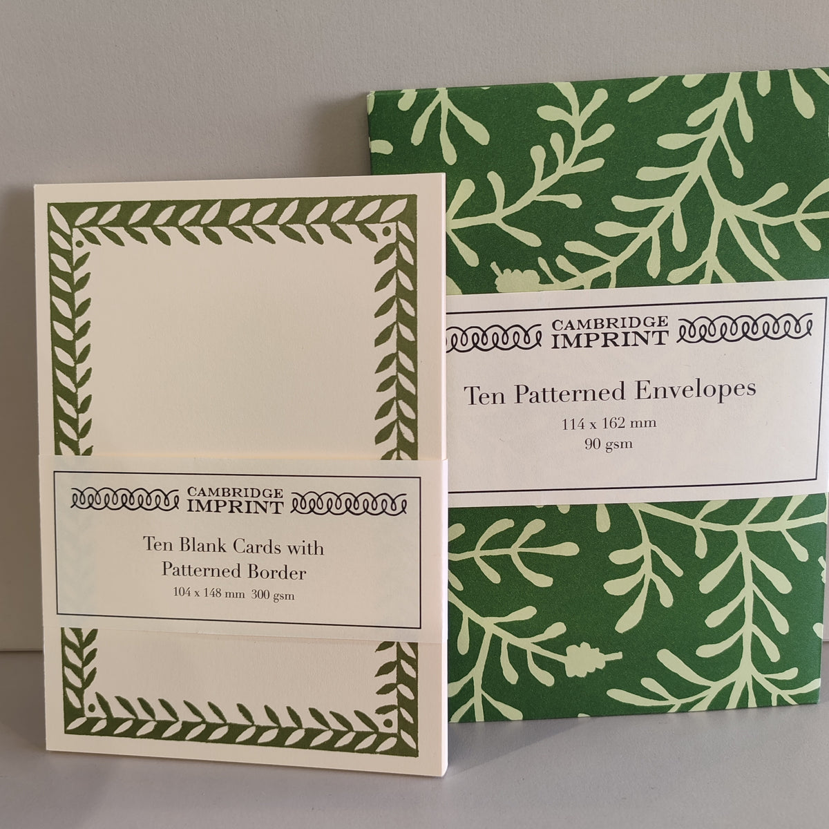 Pack 10 plain bordered Postcard. Colour Sage Green