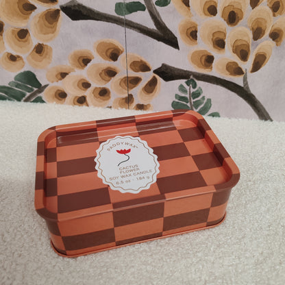 A Dopo 6oz/184g Flower Printed Tin Candle - Cactus Flower