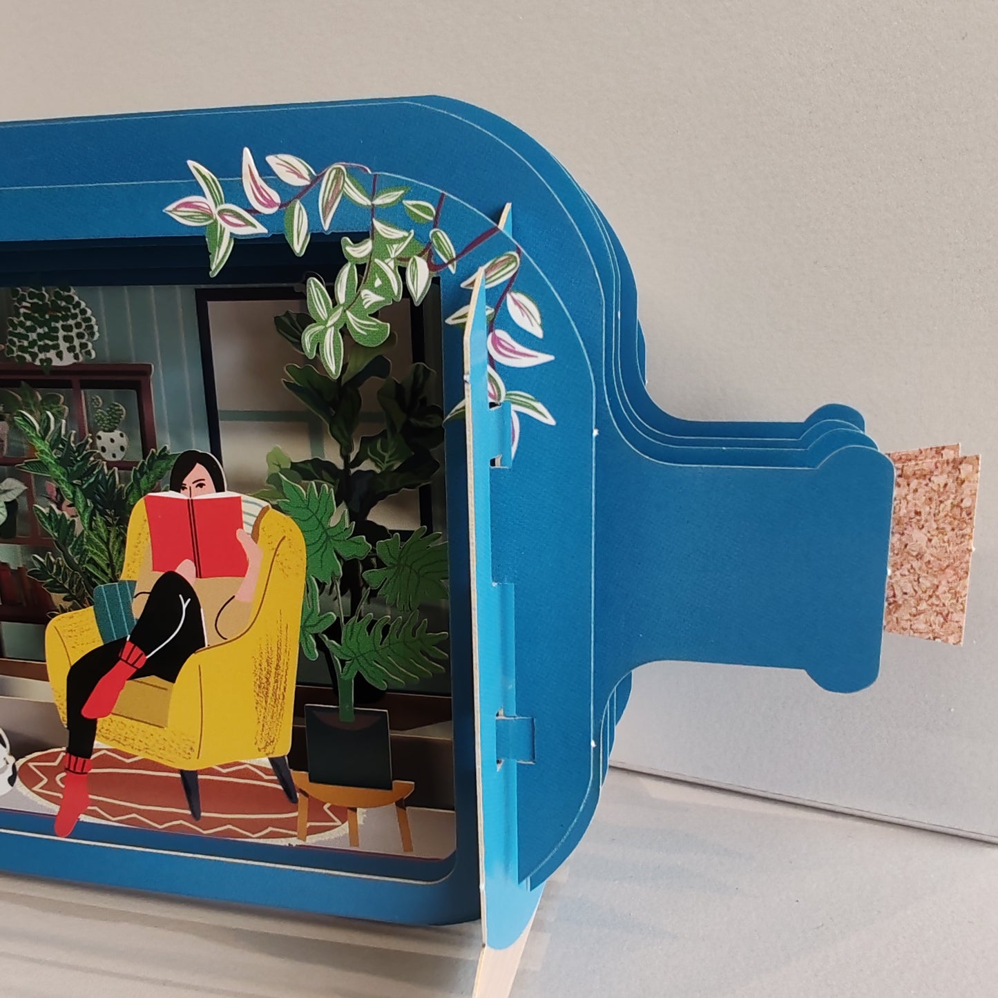 Message in a Bottle greeting card. Book lovers