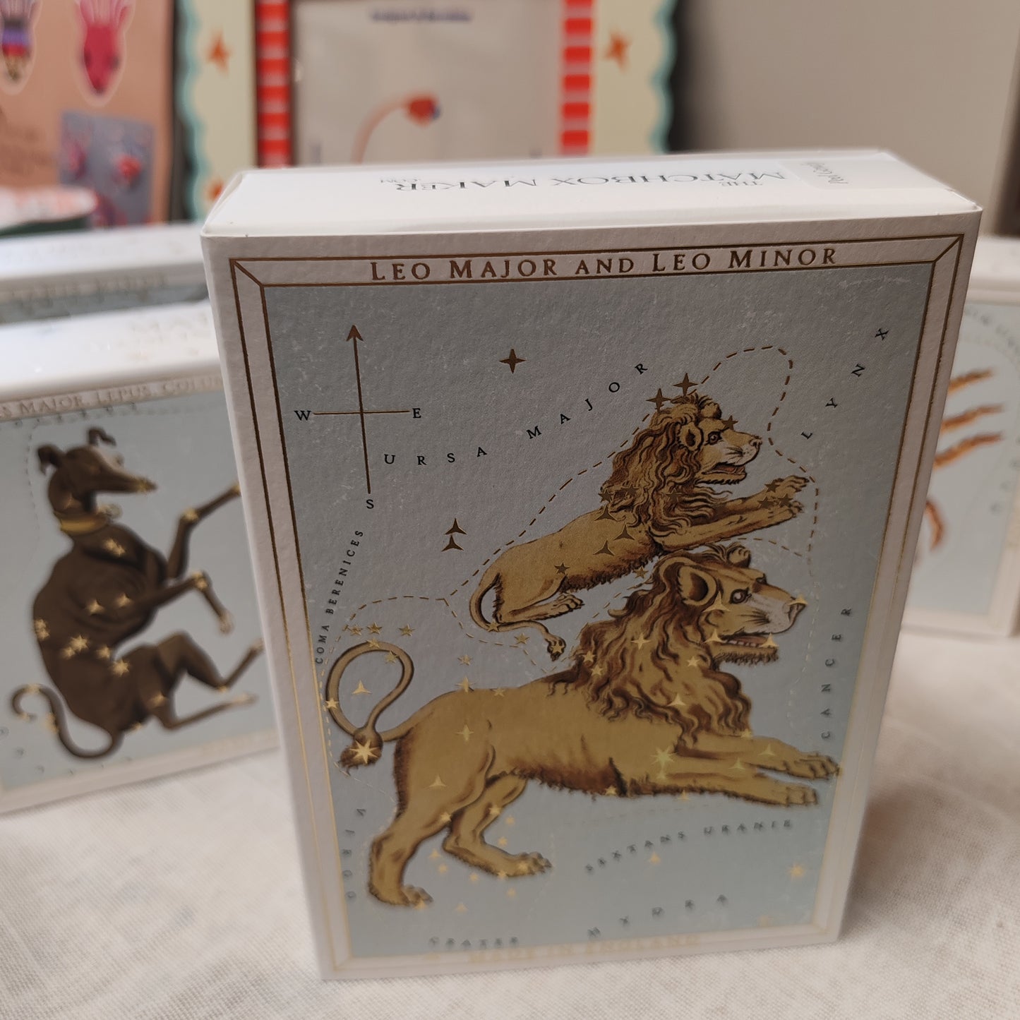 Decorative box Matches astrology style with gold foil.
