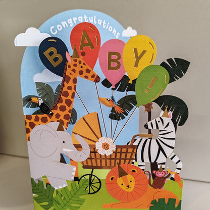 New baby die cut greeting card