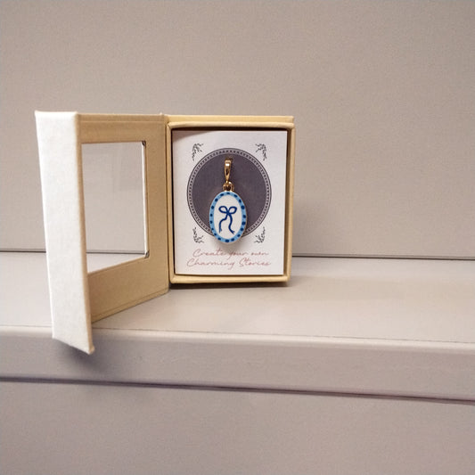 Blue Bow Bracelet Charm
