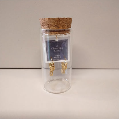 Crystal with rectangle hanging earring hoops
