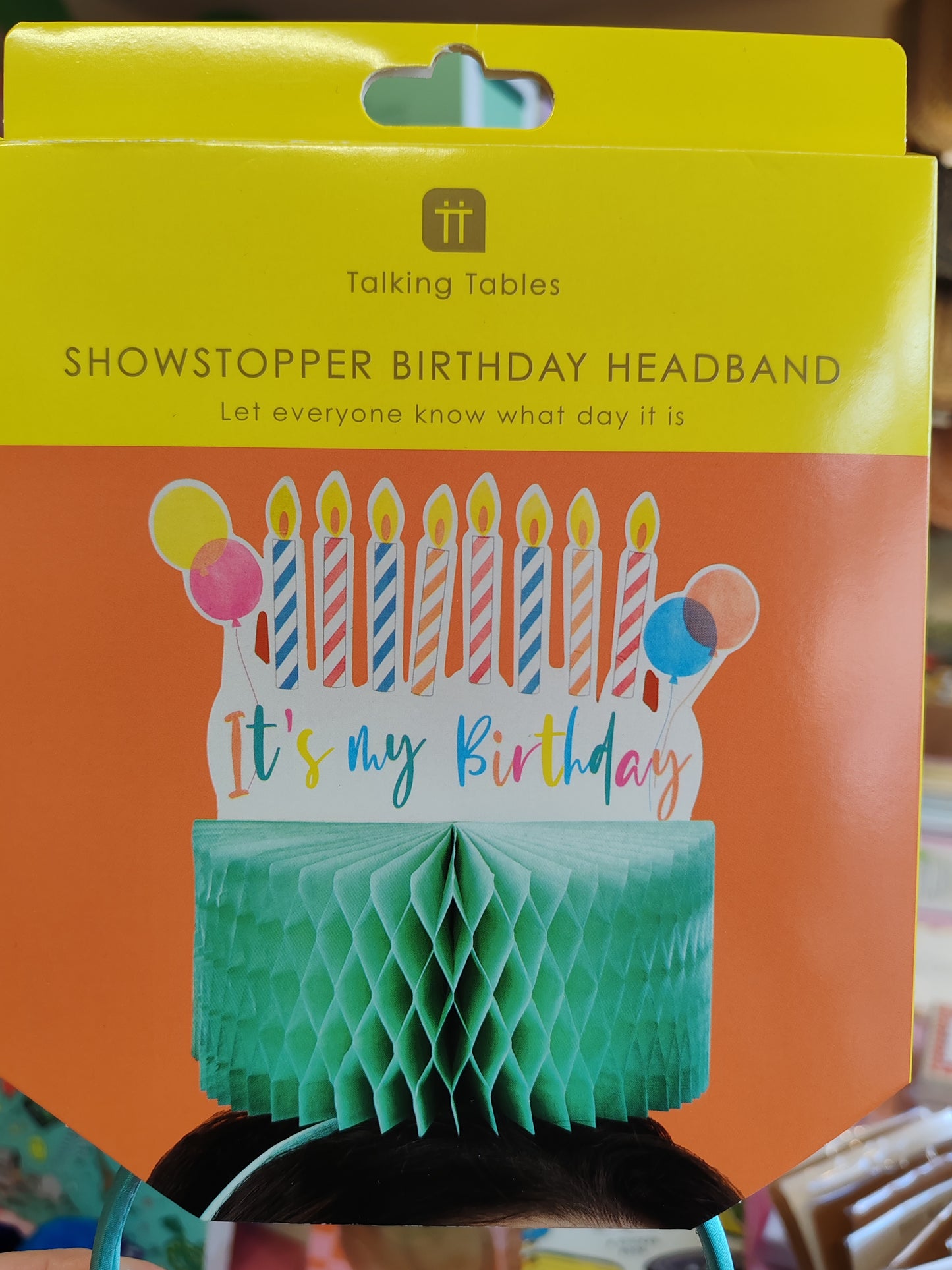 Birthday headband hat.