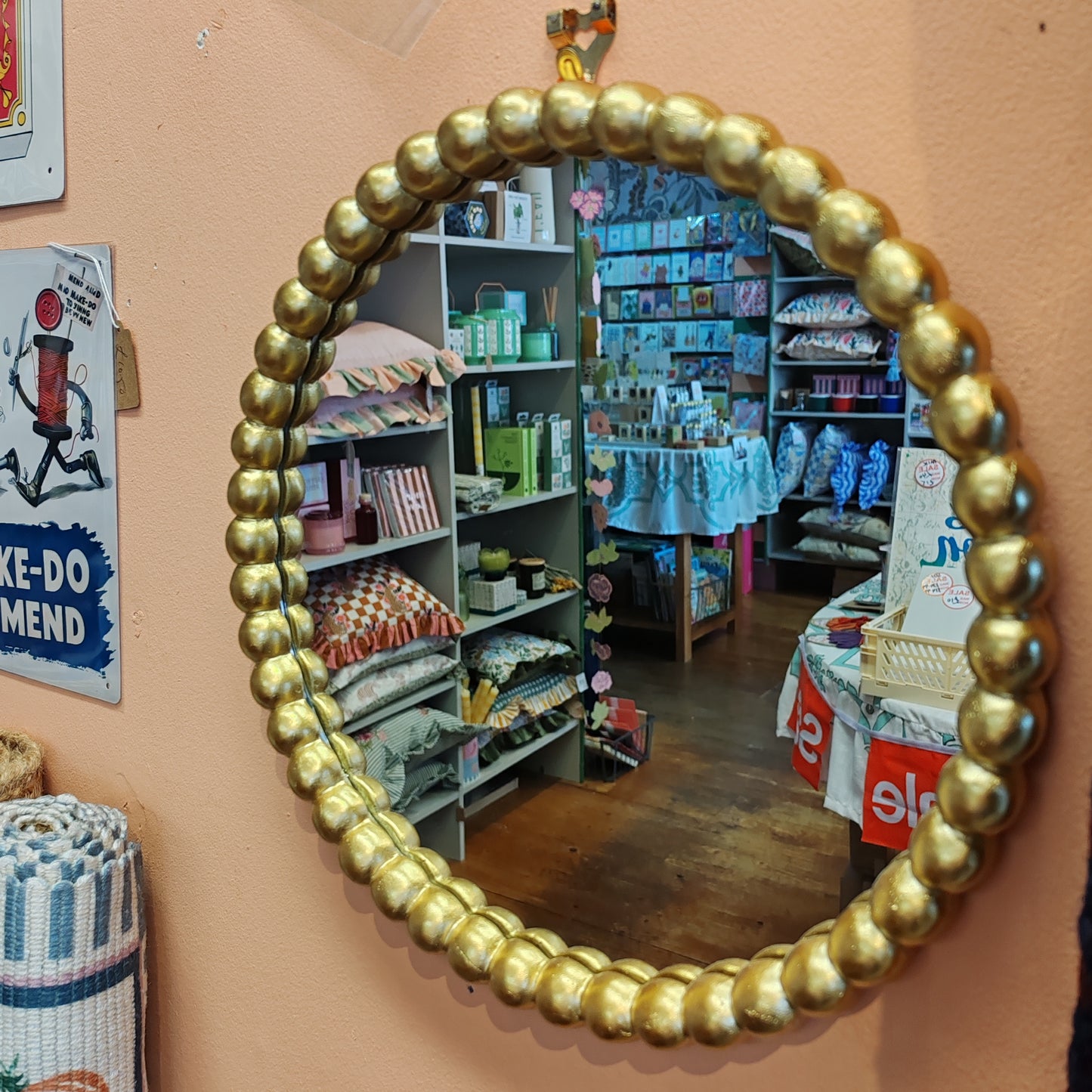 Gold leaf Bobbin mirror