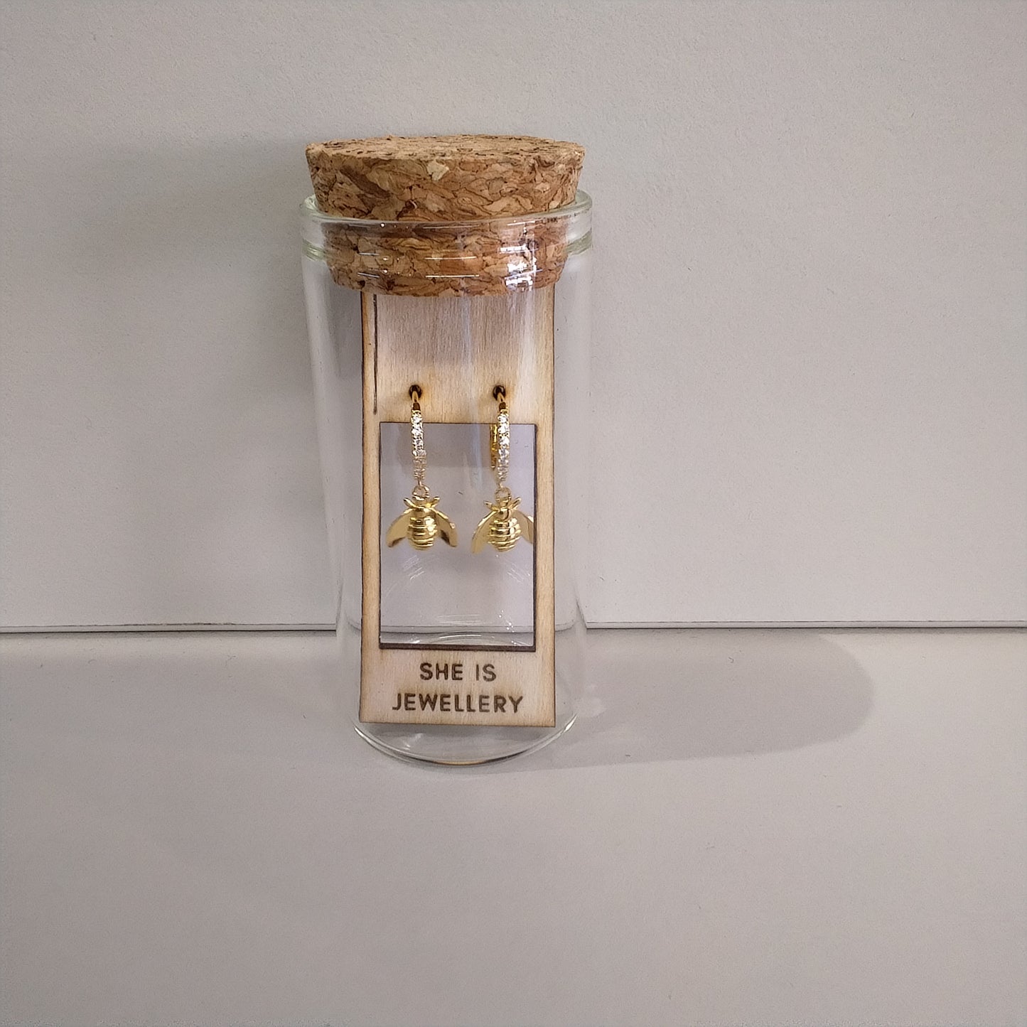 Bee Present Huggies in Gold Plated Sterling Silver
