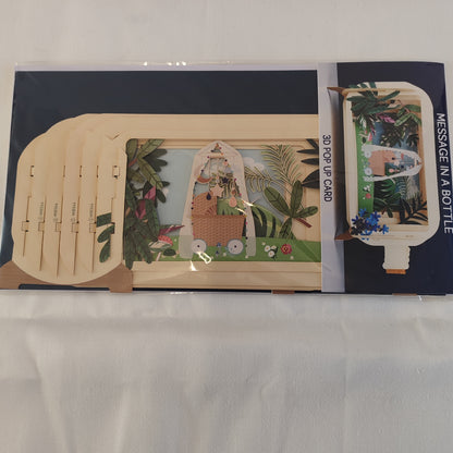 Message in a bottle greeting card. New baby