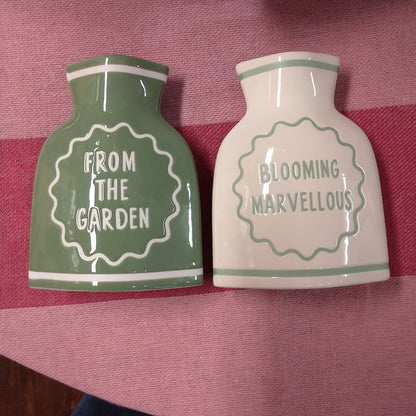 Ceramic Bud Vase, From the Garden or Blooming Marvellous