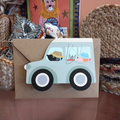 Fishing Trip Van Shaped Card