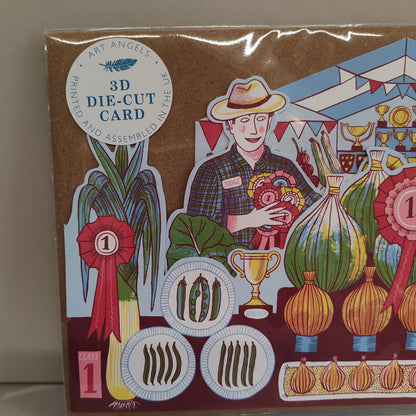 Gardener vegetable show greeting card