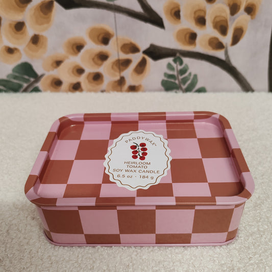 A Dopo 6oz/184g Tomato Printed Tin Candle - Heiloom Tomato
