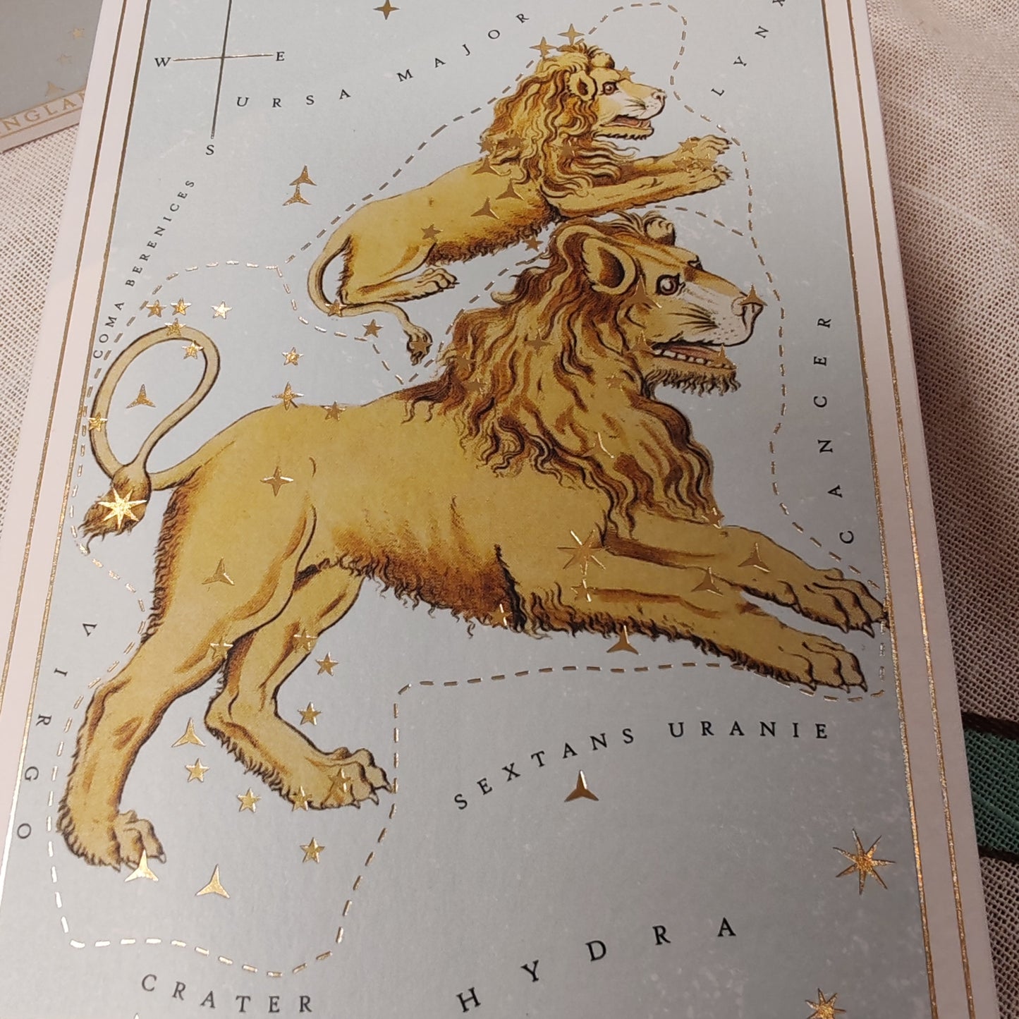 Decorative box Matches astrology style with gold foil.