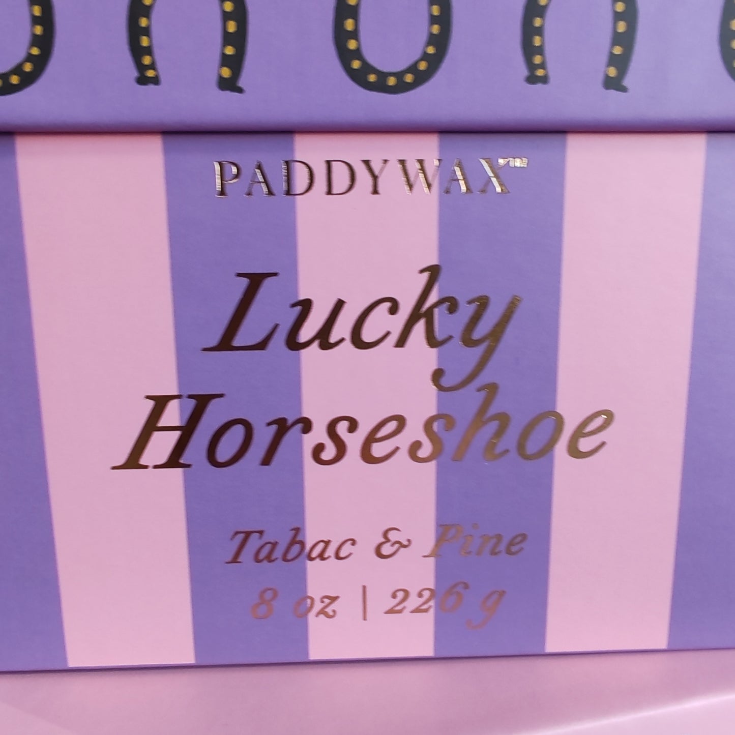 Paddywax Lucky Horseshoe Tabac & Pine Soy Candle 8 oz