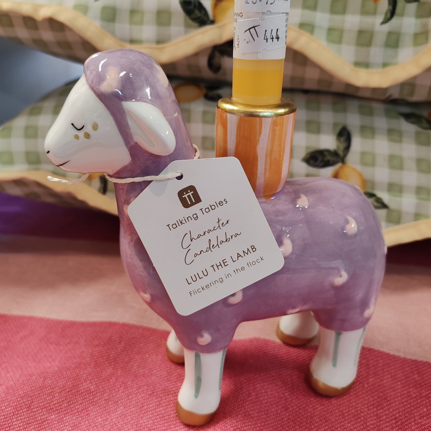 Ceramic lamb candle holder