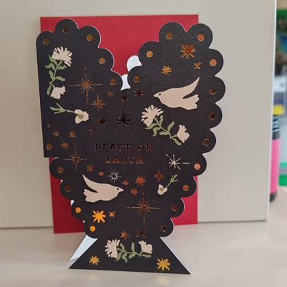 Peace on Earth Die Cut Greeting Card