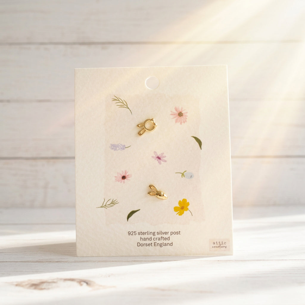 Bunny & Carrot Earrings - Gold