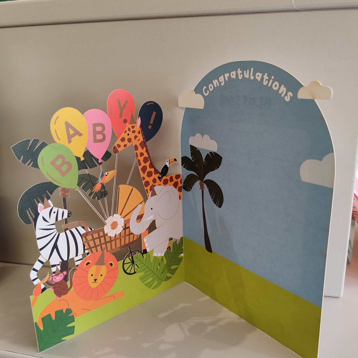 New baby die cut greeting card