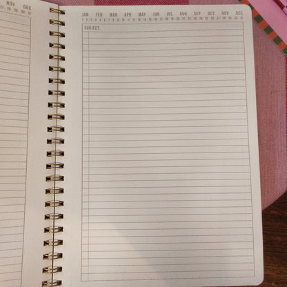 Tulip A4 twin wire notebook orange check