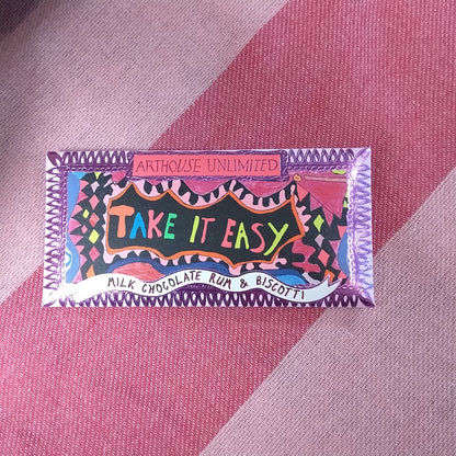 Take it Easy Milk Chocolate Rum & Biscotti Bar