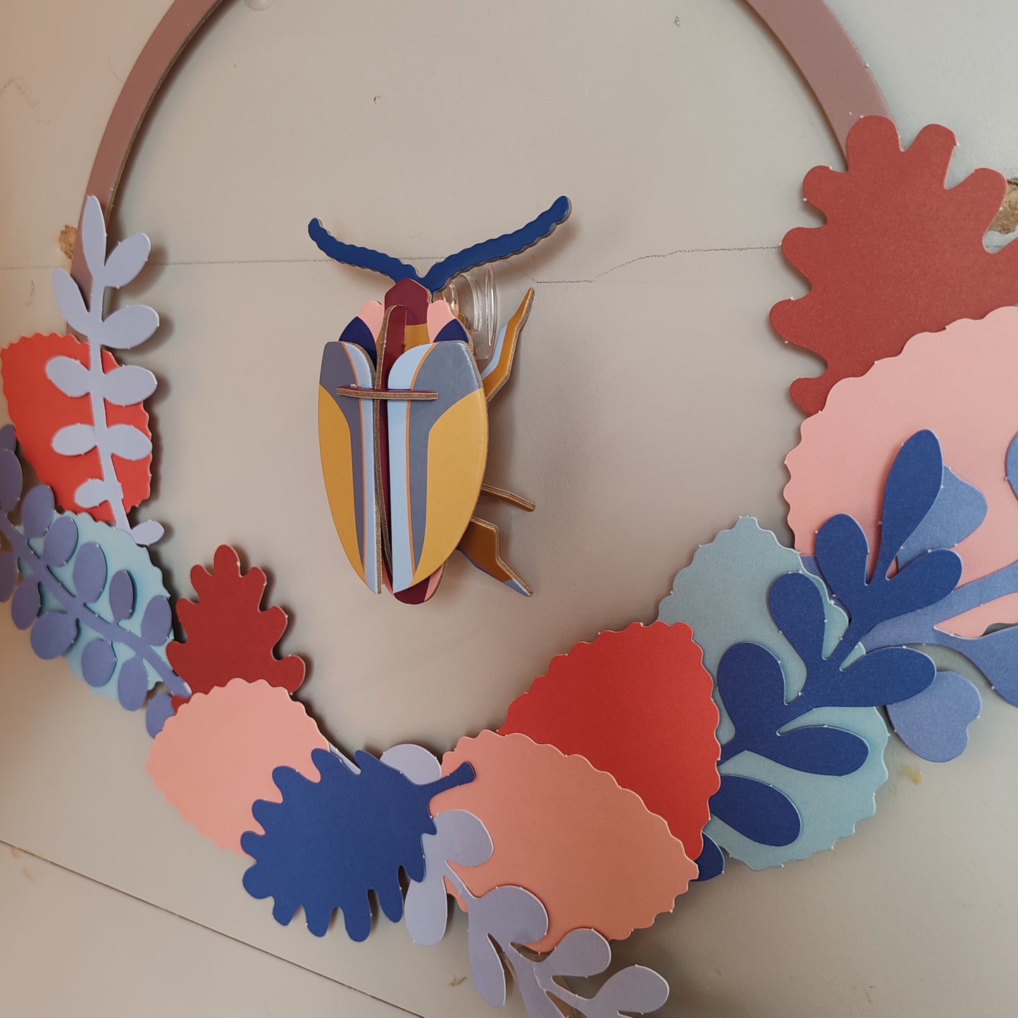 Botanical Wall Art Wreath with beetle
