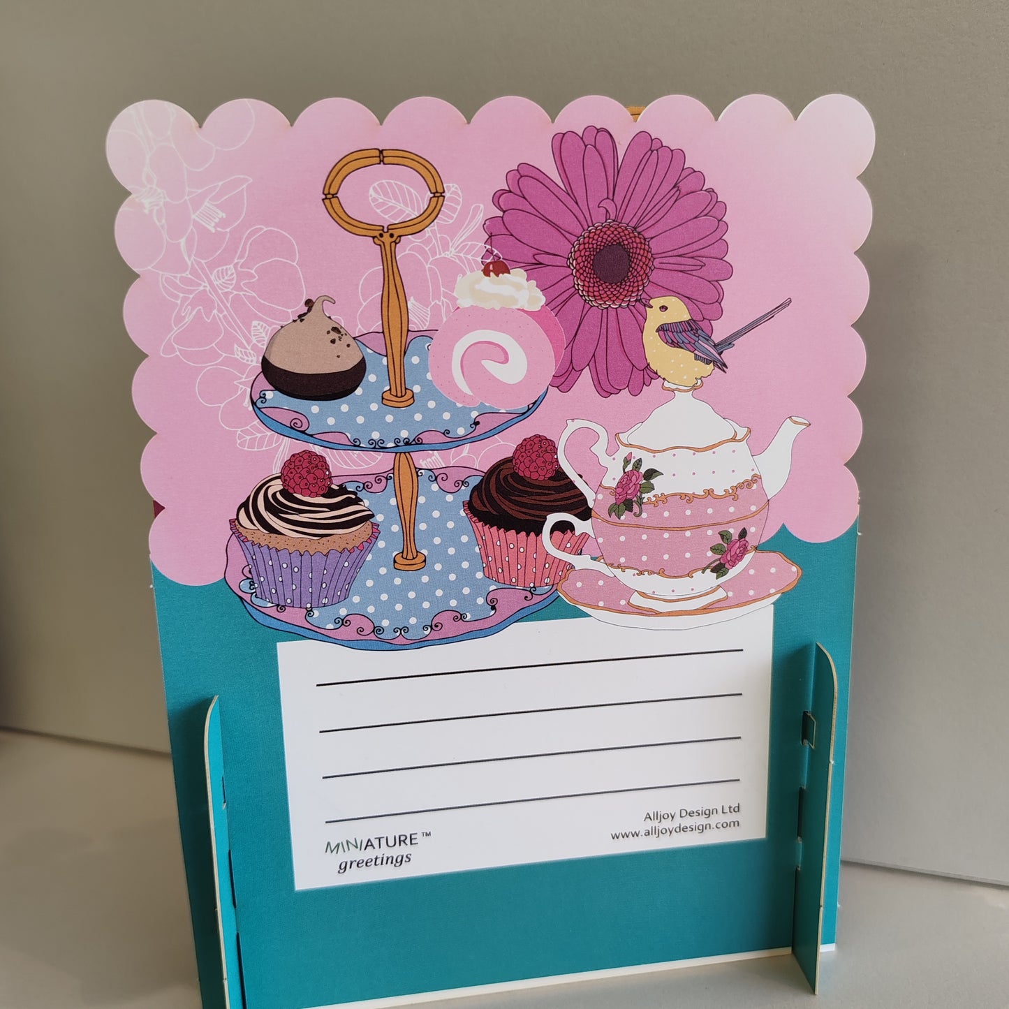 Miniature world Greeting card. Pop up 3d Cake Theme