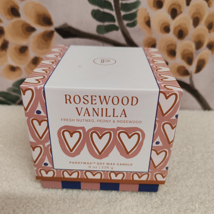 Adopo hearts ceramic candle. Fresh nutmeg, peony & Rosewood